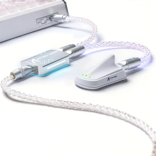 ATTACK SHARK C07PRO 8KHz 2-i-1 Type C-Kabel för Speltangentbord/Mus-Silver | 12 RGB-Belysning, Dubbel USB-C-Laddningskabel med Enkristallkoppar, CNC 6063-Aluminium, för PC/MacBook/Gamer/Office, 1,5M