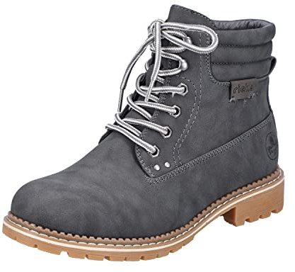 Rieker Femme Bottines 95120, Dame Bottines Lacets, Bottes,Bottines Chukka,Demi-Bottes,Dentelle,Doublées,Bottes d'hiver,Smoke,36 EU / 3.5 UK