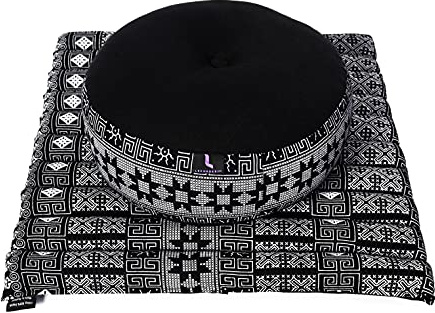 Leewadee Set Meditación Compacto Zafu & Zabuton 50 x 50 cm - Pequeño Kapok Cojín Yoga Zen