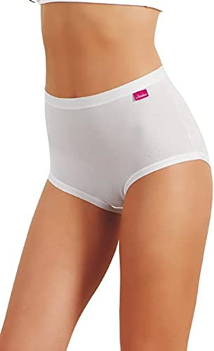 JADEA 787 - Slip da Donna, 6 Pezzi, in Cotone Elasticizzato, con Vita Alta, a Vita Alta, in Stile Italiano Bianco-Bianco. 3