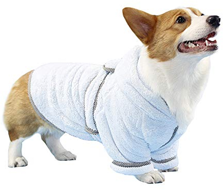Hunde-Bademantel mit Kapuze aus Mikrofaser, schnell trocknend, super saugfähig, für kleine und mittelgroße Hunde und Katzen (3XL)