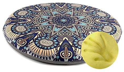 Sigmat Memory Foam Seat Cushion Anti-Slip Soft Round Stool Cushion Chair Pad 16 Inch Geometric