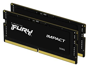Kingston Fury Impact PnP 64GB (2x32GB) 5600MT/s DDR5 CL40 SODIMM Memoria Gamer para Portátil Kit de 2 - KF556S40IBK2-64