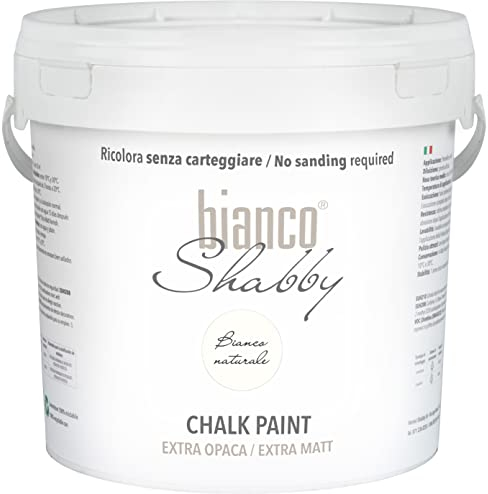 CHALK PAINT Bianco Naturale per Mobili e Pareti - Pittura Shabby Chic Vintage EXTRA OPACA (5 Litri)