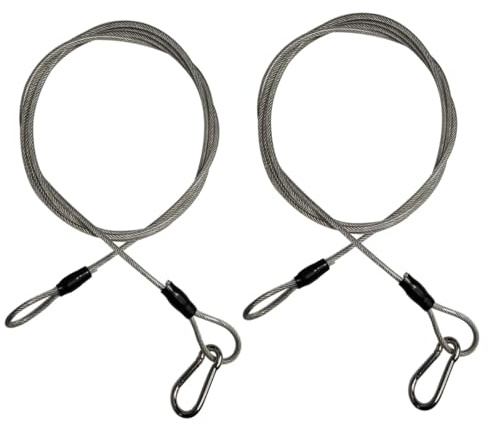 SSACK 4mm(5/32inch) 3.3ft 5ft 6.6ft 9.9ft Braided Stainless Steel Coated Security Cable Luggage Lock Safety Cable Wire Double Loop Lightweight (6.6ft)
