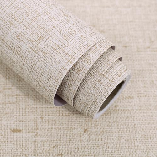 lenify Beige Grasscloth Wallpaper Peel and Stick Vintage Grasscloth Contact Paper 15.7inch x 393.7inch Faux Linen Wallpaper Textured Self Adhesive Removable Contact Paper for Cabinet Vinyl