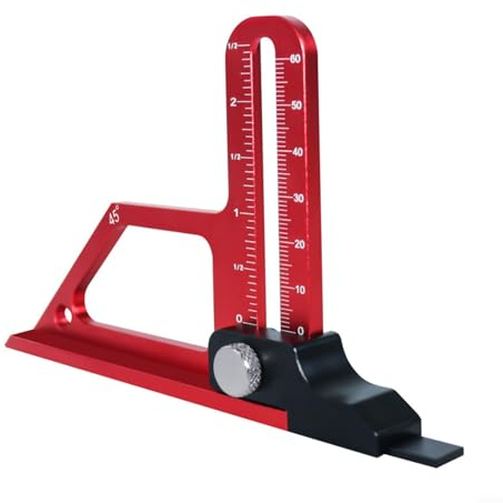 EXTRWORY Adjustable Table Seen Depth Gauge 0-60 mm Metric & Inch Router Table, Height Adjustable Depth Display, For Quick Adjustment of the Height of Router Bit or Table Saw Blade