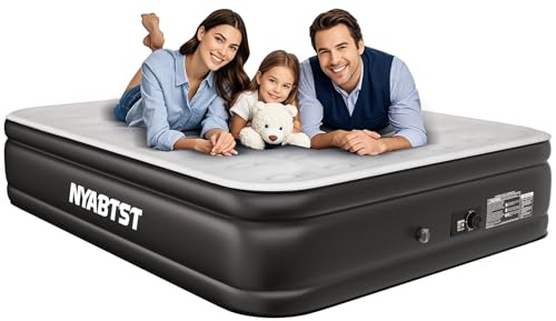 Nyabtst Air Mattress Queen with Built in Pump - 16 Inch Sturdy Blow Up Mattress - 3 Minutes Inflatable Mattress for Home or Camping - Air Bed Max Weight Capacity 660 lbs