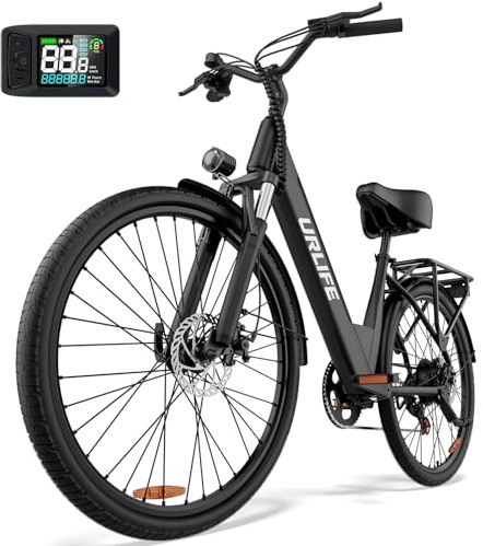 URLIFE Vélo Électrique, 26 Électrique avec Batterie au Lithium Amovible 36V 13Ah, Vélo de Montagne Electrique avec 7 Vitesses, Moteur 250W, Autonomie 60-80km pour Adulte Noir