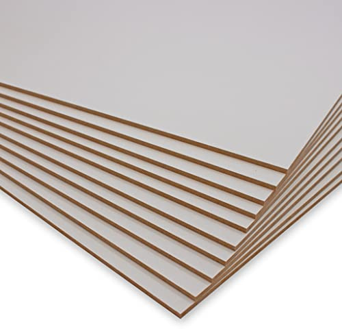 PEGBOARD Lot de 10 panneaux MDF 5 mm, 60 x 40 cm, laqué blanc, parfaits pour gravure laser, traitement CNC, fabriqués en Allemagne