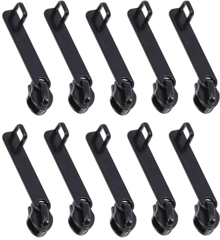 beinkmake Lot de 10 tirettes de fermeture éclair de rechange double couche pour valise, noir