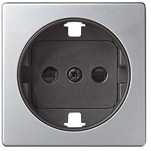 Simon 82041-33 Simon-82041-33 Tapa Enchufe 2p+TT schuko+segur. s82 ALU Mate Ref. 6558233231, Gris / Negro