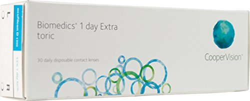Biomedics 1-Day Extra Toric Lentes de contacto tóricas diarias, R 8.7, D 14.5, -7 dioptría, cilindro -1.75, eje 90-30 lentillas