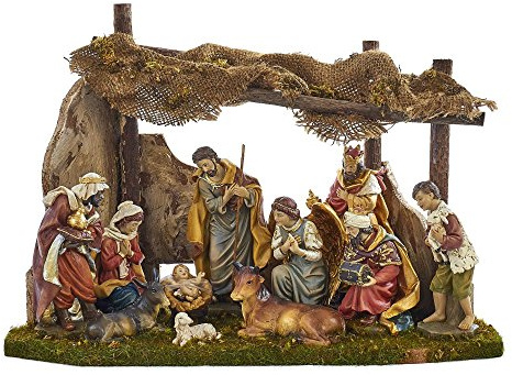 Kurt Adler Nativity Set with 11 Figures and Stable