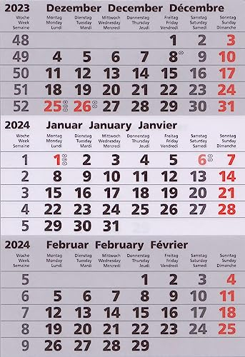 HiCuCo Kalenderblock/Kalendarium - magnetisch - für 2 Jahre (2026 + 2027) - passend für unsere 3-Monats-Tischkalender Edelstahl Typ C/E/P