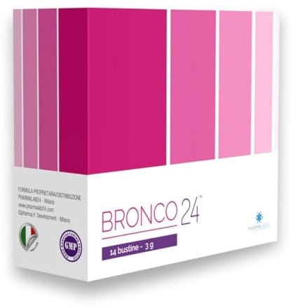 Pharmalab24 | Bronco24, Integratore Alimentare, Protezione del Sistema Respiratorio e Rafforzamento delle Difese Immunitarie - 14 bustine da 3 grammi