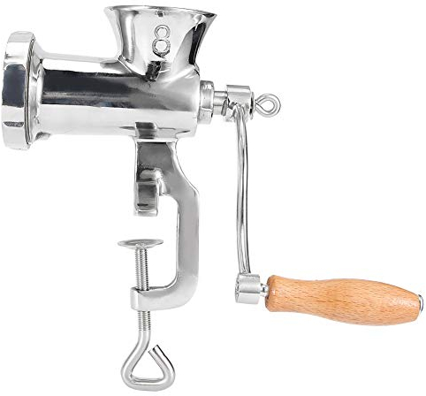 Picadora manual con abrazadera, picadora manual de acero inoxidable Picadora de carne Picadora de salchichas Máquina picadora de especias para carne