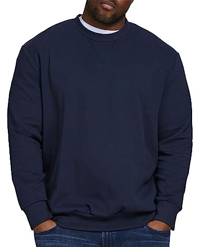 Herren Jack & Jones Basic Sweater Plus Size Langarm Sweatshirt Pullover Übergröße Jumper JJEBASIC, Farben:Navy, Größe Pullover:3XL