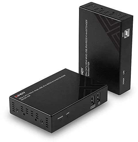 LINDY 39382 100m Cat.6 HDMI KVM Extender, 4K60, USB, IR & RS232
