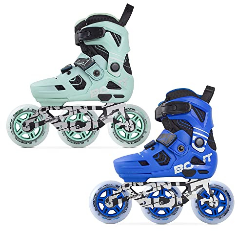 Bont Scoot Kids Inline Skates - Performance Speed Skates - Junior Girls Boys Roller Skates (Mint, Bont 9c-10c)