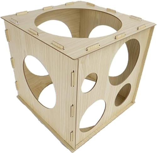 Artong Scatola di misurazione pieghevole in legno per palloncini con 9 diverse dimensioni di fori per decorazioni per palloncini di compleanno