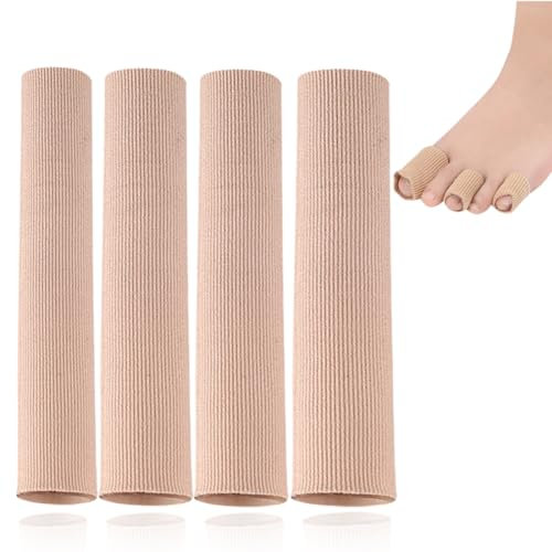 MenYiYDS - 4 Pcs Zehenschutz, schneidbarer Silikon-Zehenschutz, Zehenpolsterschlauch, röhrenförmiger Verband, Gel-Fingerverband für Hühneraugenentferner, Hornhautpolster, Hornhaut, S/M/L