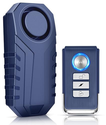 ZEXMTE Fahrrad Alarm, 113dB Diebstahlsicherung Alarm Mit Fernbedienung, Vibration Motion Sensor Wasserdicht Alarm Für Motorrad, Roller, Fahrrad, Tür