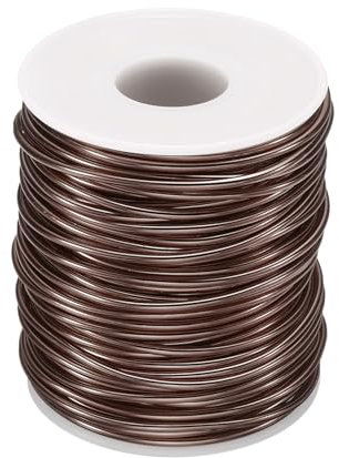 QUARKZMAN Rotolo di Filo Bonsai, Spessore 2mm, Lunghezza 30m, Filo di Alluminio Anodizzato Flessibile per Attrezzi Bonsai, Alberi, Giardino, Orticoltura, Paesaggistica, Marrone