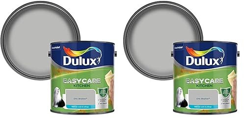Dulux Easycare Kitchen Matt Emulsion Paint For Walls And Ceilings - Chic Shadow 2.5 Litres (Pack of 2)