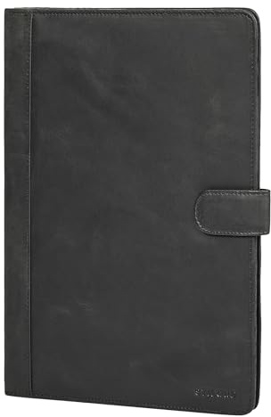 STILORD Raymond Carpeta de Cuero A4 con Pinza Vintage Portafolio de Piel Carpeta Conferencia Negocios Portadocumentos con Clip Cierre Magnético y Bolsillo Interior Color:Antracita