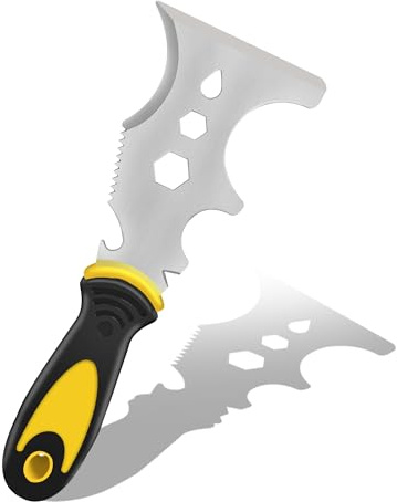 Strumento multifunzione 15-in-1 in acciaio inossidabile: Spatola per stucco, Raschietto muro, raschietto per carta da parati, spazzola, chiave, barra di leva. Ideale per manutenzione domestica