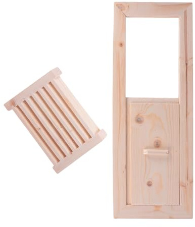 Uonlytech Juego de Persianas de Ventilación de Madera para Sauna, Accesorios para Sala de Vapor, Rejilla Cuadrada Resistente al Calor, Ventilación Segura y Circulación de Aire Óptima,