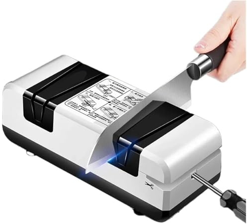 Affilacoltelli elettrico, affilatrice 4 in 1, 6 porte di affilatura, sistema di affilatura professionale, affilatura grossolana e fine, for coltelli a lama dritta, cacciaviti, forbici