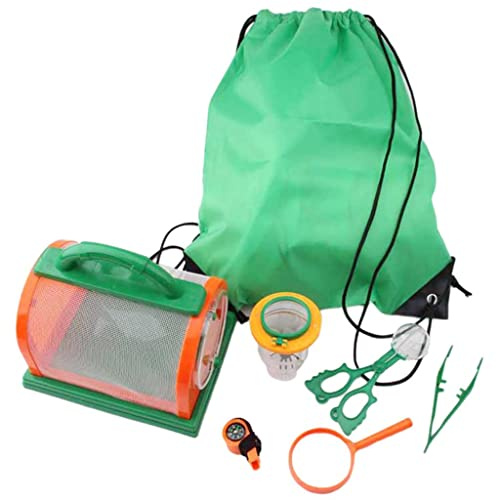 JunZheHub 7 Piezas Kit Explorador Red Lupa Recipiente Plástico Colección Aventura Función Observación Apta para Niños Actividades al Aire Libre