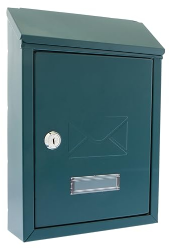 Burg-Wachter MB09G Avon Boîte aux lettres murale en acier galvanisé verrouillable résistant aux intempéries Vert 21 x 30 x 7 cm