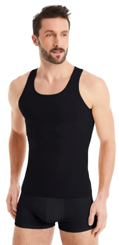 FINN Shapewear Kompressionströja för män och magen väg linne, svart, S