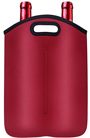 Double Wine Carrier Bag Portable Wine Bottle Travel Bag Wine Storage Bag Champagne Protective Cover Insulated Wine Tote Bag Holders Wine Bottle Protector for Travel, Picnic, Camping, Beach, Garden