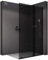 BERNSTEIN - Paroi de douche en niche noire mat 195x170cm verre fumé 8mm Vitre de douche porte coulissante - NT101