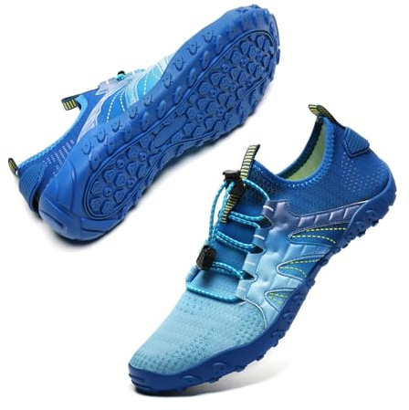 WateLves Chaussures Aquatiques Chaussons Homme Femme de Plongée d'eau Séchage Rapide d'eau Respirant Chaussures de Natation Plage Aquatiques Surf(foncé Bleu,43 EU)