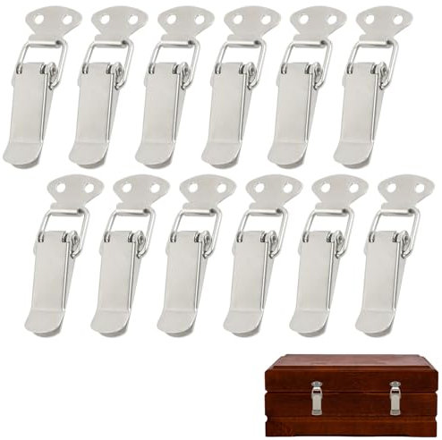 YANXINKE Fermeture à Levier en Acier Inoxydable, 12pcs Loquet à Bascule et à Ressort pour Tiroir et Armoire