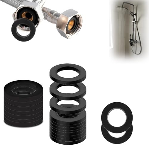 Juntas sanitarias, 60 unidades, arandelas, juego de juntas planas de goma para tubos de agua, cabezales de manguera de ducha, repuesto para grifo, junta de ducha, manguera de ducha, botella de 1/2