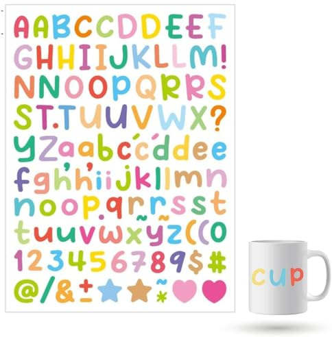 10 Fogli Adesivi Lettere Alfabeto Colorati, Adesivi Numeri Colorati, Stickers Lettere e Numeri Fai da Te，per cassetta postale, cartelli, numero di indirizzo, scrapbooking, arte decorativa