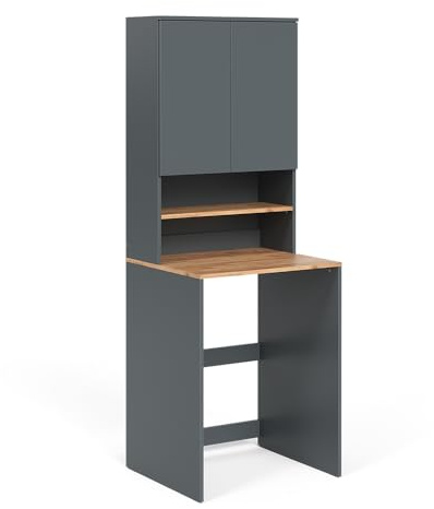 Vicco Armoire Machine à Laver Viktor, Anthracite/chêne doré, 68x88.2cm 2 pièces avec étagère, Convient pour Le Rangement de lessive et de Serviettes