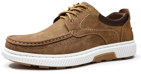 festooning Mens Casual Shoes Loafers & Slip-On Boat Shoes with Non-Slip Rubber Sole Brown
