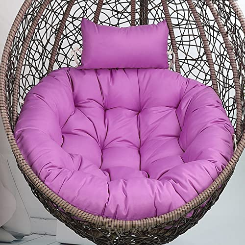 Cuscino per sedia a uovo spesso viola chiaro da appendere, 104,1 x 104,1 cm, comodo cuscino per altalena per interni/esterni, decorazione per il relax