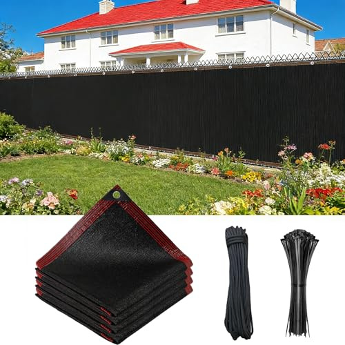 Privacy Screen 2m x 5m,Garden Privacy Netting with Ties &String, Outdoor Fence Screen UV Block Tear Resistant for Balcony, Garden, Pool Privacy Barrier