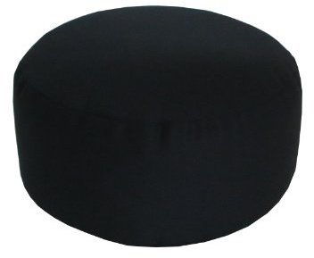 Round Buckwheat Zafu Meditation Cushion (Black)