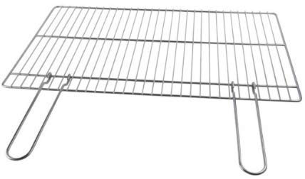 GRIGLIA BBQ IN FILO DI FERRO CROMATO 40 X 60 CM C/MANICI PIEGHEVOLI