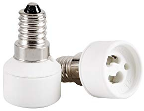 Mextronic Lampensockel-Adapter E14 azf GU10: Konverter für LED-Leuchtmittel, Halogenlampen, CFL Leuchtmittel