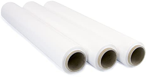 OFITURIA Pellicola bianca per imballaggio da 50 cm x 200 metri di lunghezza – rotolo di pellicola elastica manuale per l'imballaggio industriale – 3 pezzi